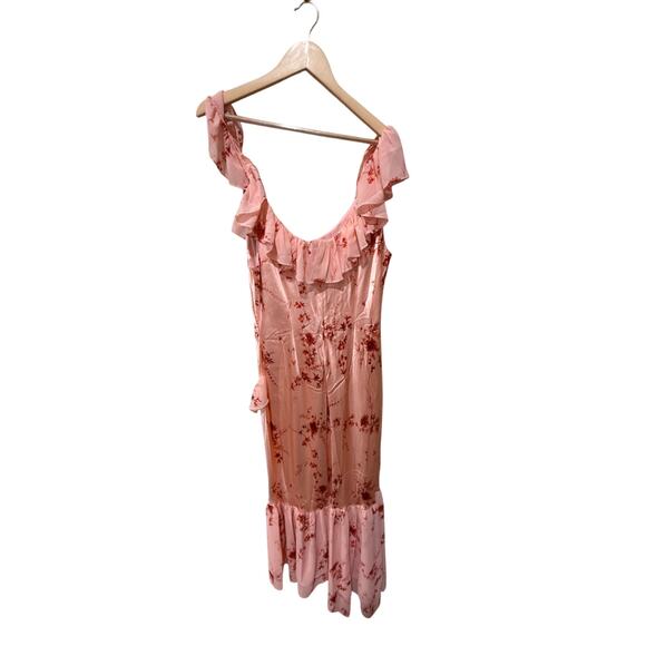 Cinq à Sept Kersti Floral Print Asymmetric‎ Silk Dress Size 14 - Picture 7 of 8